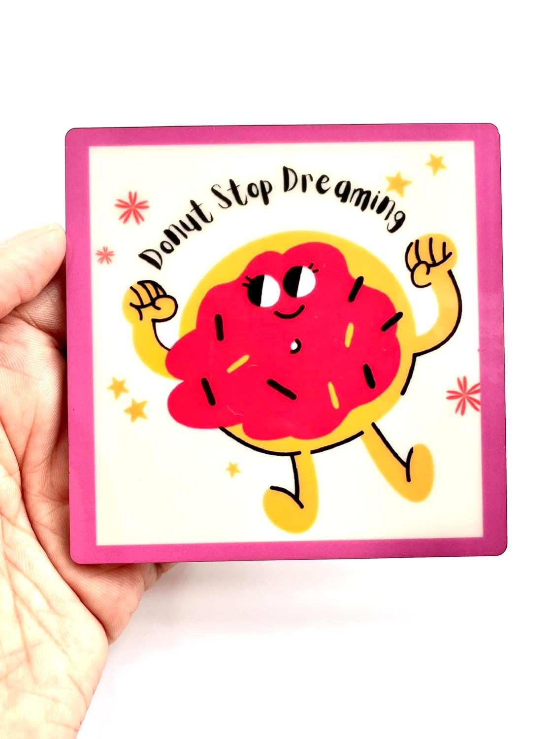 MDF Wooden Coasters Motivational Quotes Theme, Dreamer Achiever 3.5 Inches Square