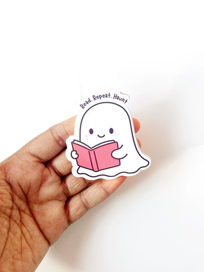Ghost-Themed Magnetic Bookmarks (Pack of 3) | Cute Halloween Page Markers for Books | Spooky Gift for Book Lovers & Readers