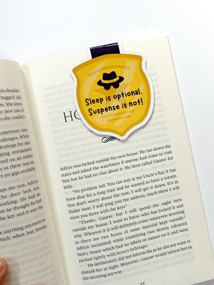 Thriller-Themed Magnetic Bookmarks (Pack of 3) | Crime & Mystery Quote Page Markers for Books | Gift for Suspense Readers
