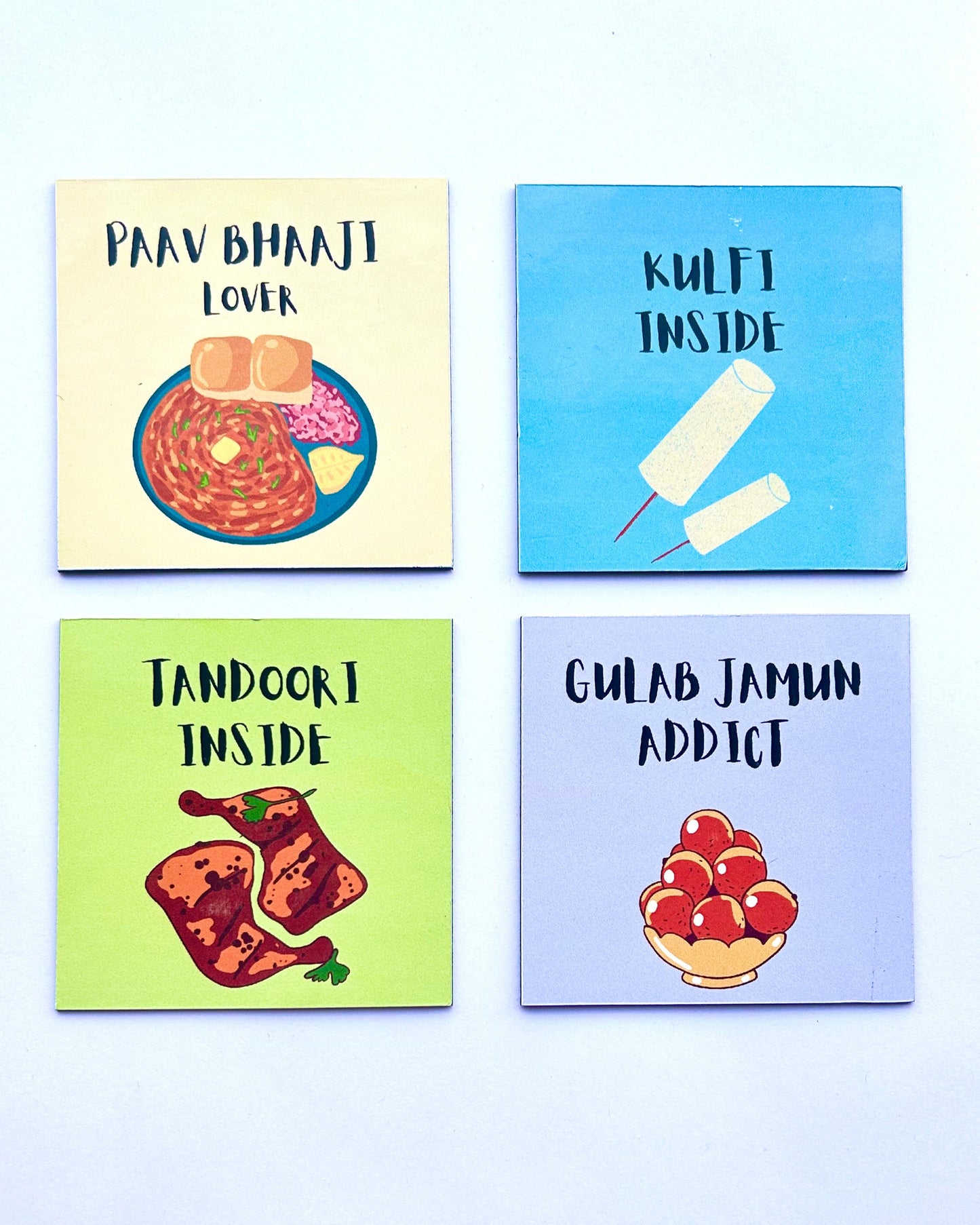 Foodie Delight: Combo of 4 Quirky Fridge Magnets for Food Lovers Theme 1