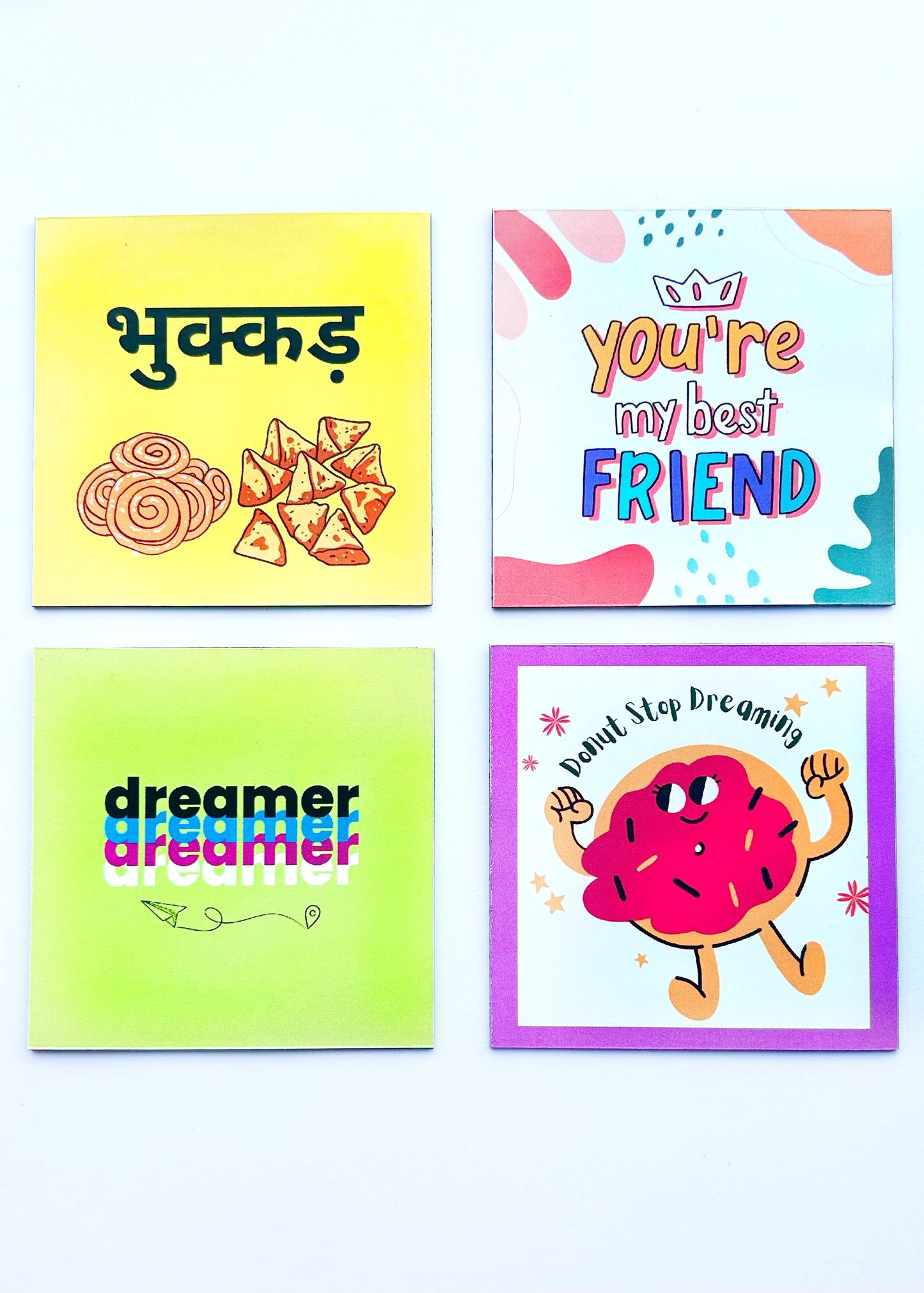 Foodie Delight: Combo of 4 Quirky Fridge Magnets for Food Lovers Theme 3