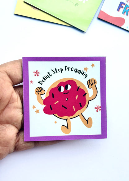 Foodie Delight: Combo of 4 Quirky Fridge Magnets for Food Lovers Theme 3