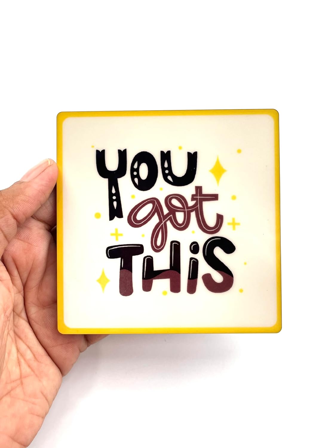 MDF Wooden Coasters Inspirational Quotes Theme, 3.5 Inches Square
