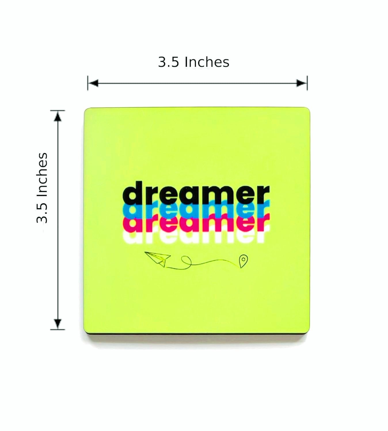 MDF Wooden Coasters Motivational Quotes Theme, Dreamer Achiever 3.5 Inches Square